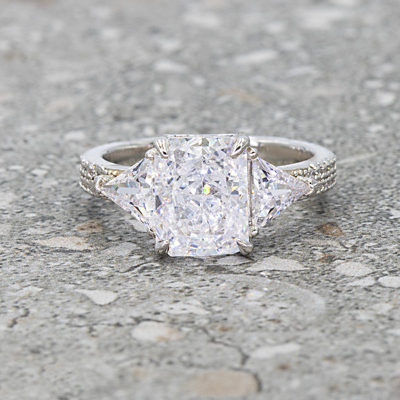 Seaside Stroll Three Stone Pave Ring XVIII Collection