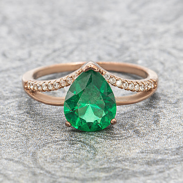 Green Orchid Birthstone Pave Ring Solaris Collection