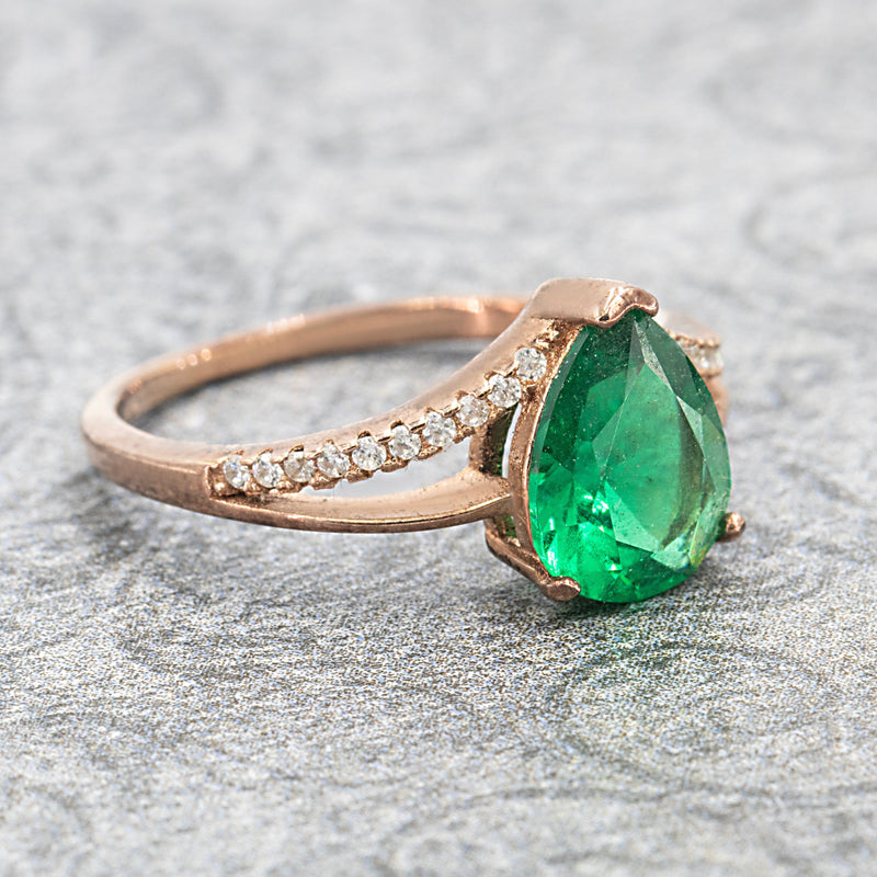 Green Orchid Birthstone Pave Ring Solaris Collection