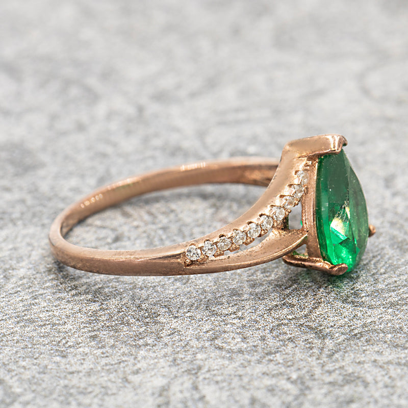 Green Orchid Birthstone Pave Ring Solaris Collection