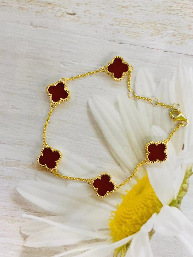 10mm Clover 18K Solid Gold Bracelet