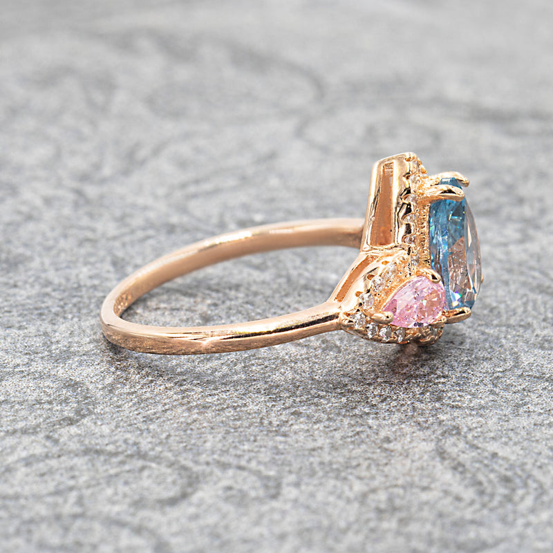 Trident's Guard Twin Birthstone Ring Solaris Collection