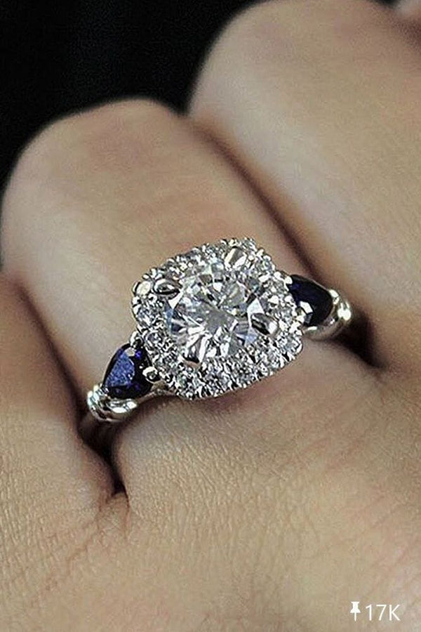 Preorder - Cielo Blu Halo Moissanite Ring DIVINUS Collection