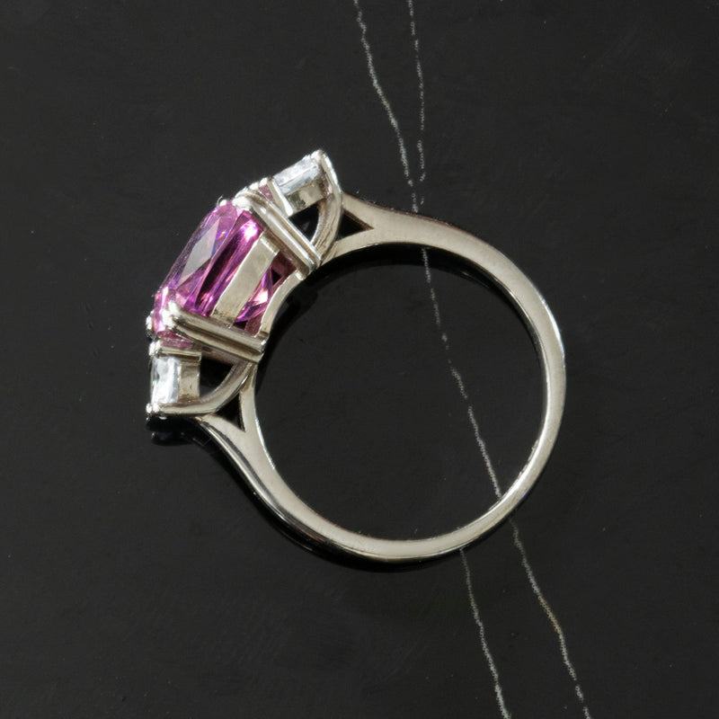 Pink Lotus Blossom 18K White Gold Ring Ilium Collection