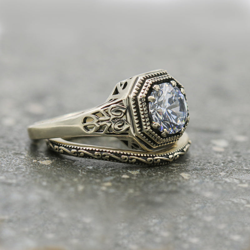 The Ancient Treasure Set: Moissanite Ring, Locket & Signature Bands