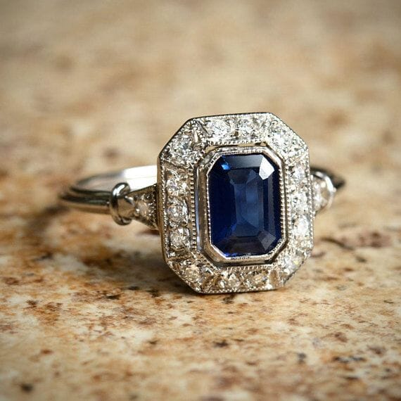 Preorder - Magnus Bloom Sapphire and Moissanite Three Stone Ring XVIII Collection