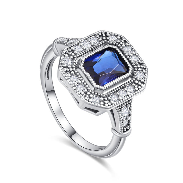 Preorder - Magnus Bloom Sapphire and Moissanite Three Stone Ring XVIII Collection