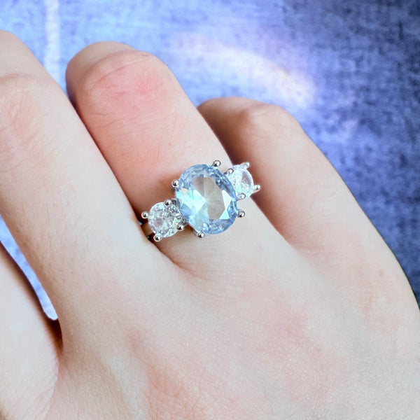 Preorder - Sky Trinity Three Stone Ring XVIII Collection