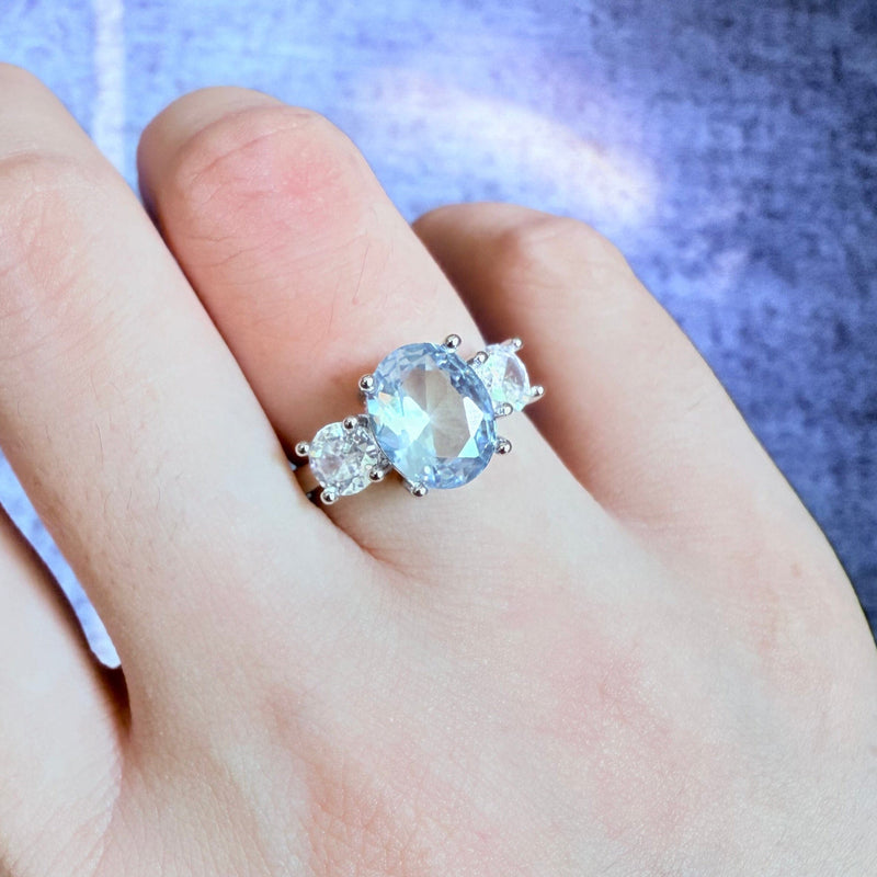 Preorder - Sky Trinity Three Stone Ring XVIII Collection