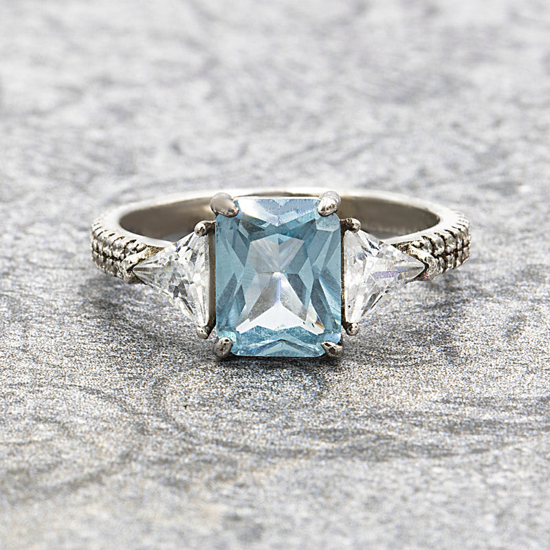 Seaside Stroll Three Stone Pave Ring XVIII Collection