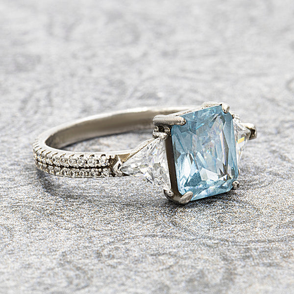 Seaside Stroll Three Stone Pave Ring XVIII Collection