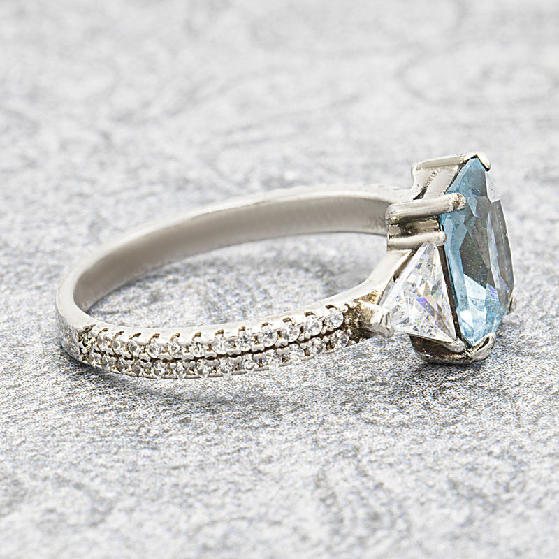 Seaside Stroll Three Stone Pave Ring XVIII Collection