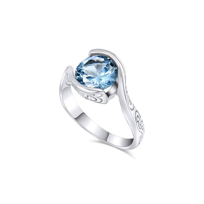 Manasa's Fire XVIII Collection 14K Solid White Gold