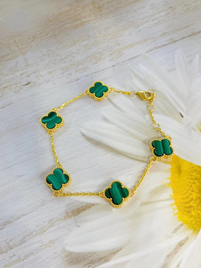 10mm Clover 18K Solid Gold Bracelet