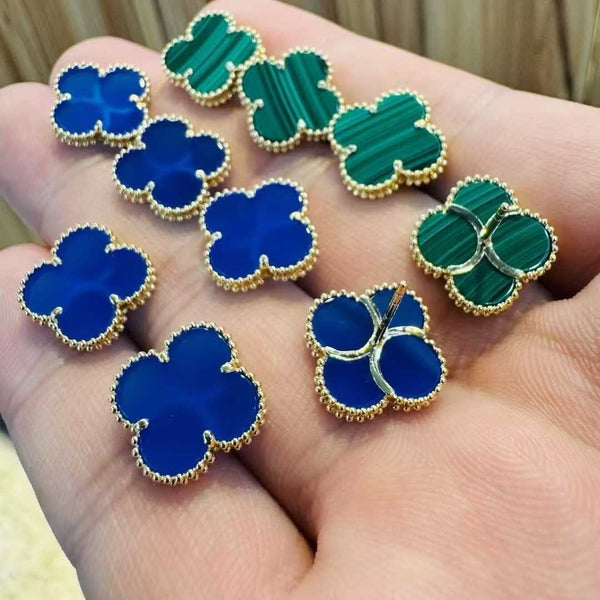 15mm Clover 18K Solid Gold Earring