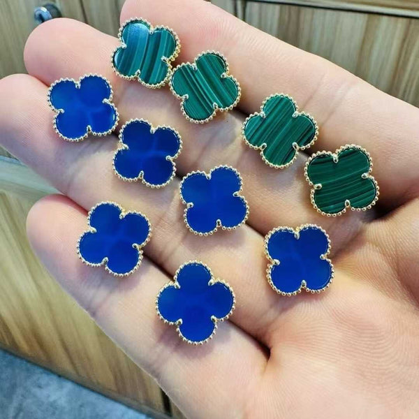 15mm Clover 18K Solid Gold Earring