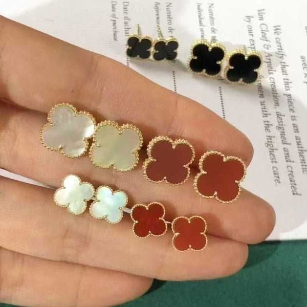 10mm Clover 18K Solid Gold Earring