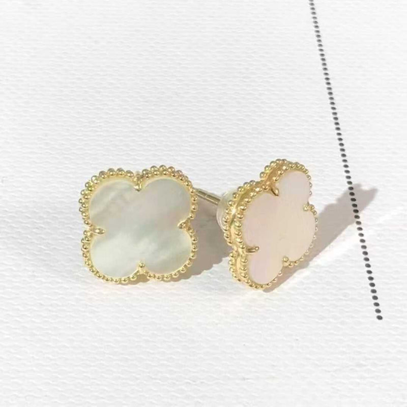 10mm Clover 18K Solid Gold Earring