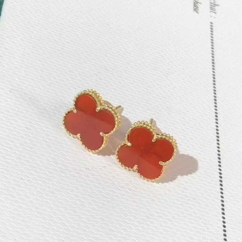 10mm Clover 18K Solid Gold Earring