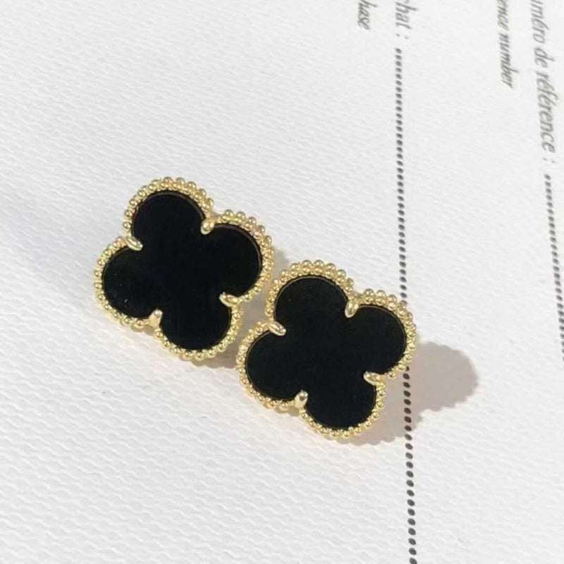 10mm Clover 18K Solid Gold Earring