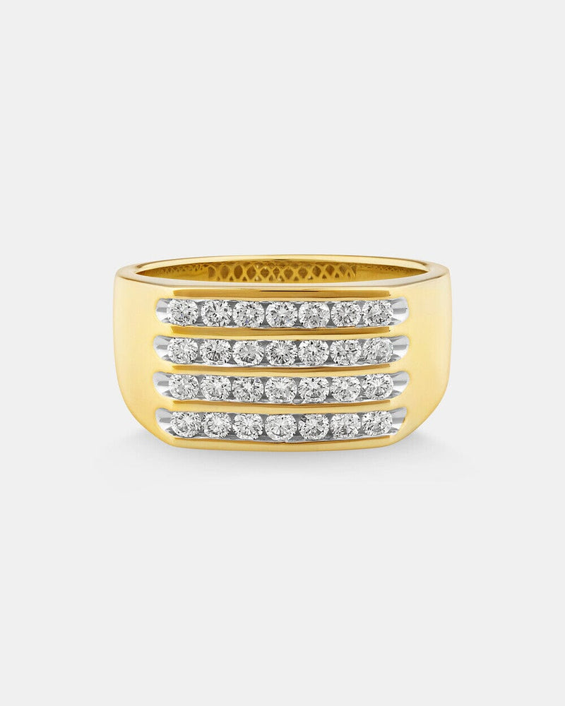 Mens Lab Diamond 10K Yellow Gold Ring