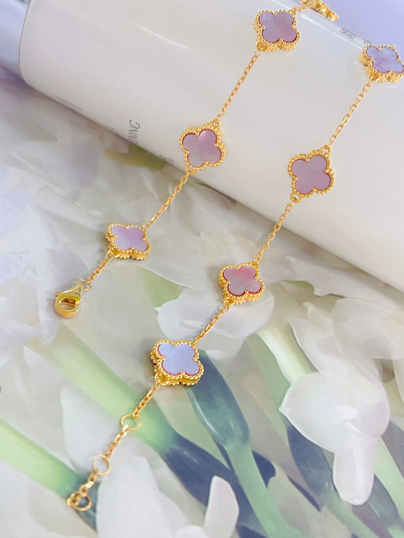 10mm Clover 18K Solid Gold Bracelet