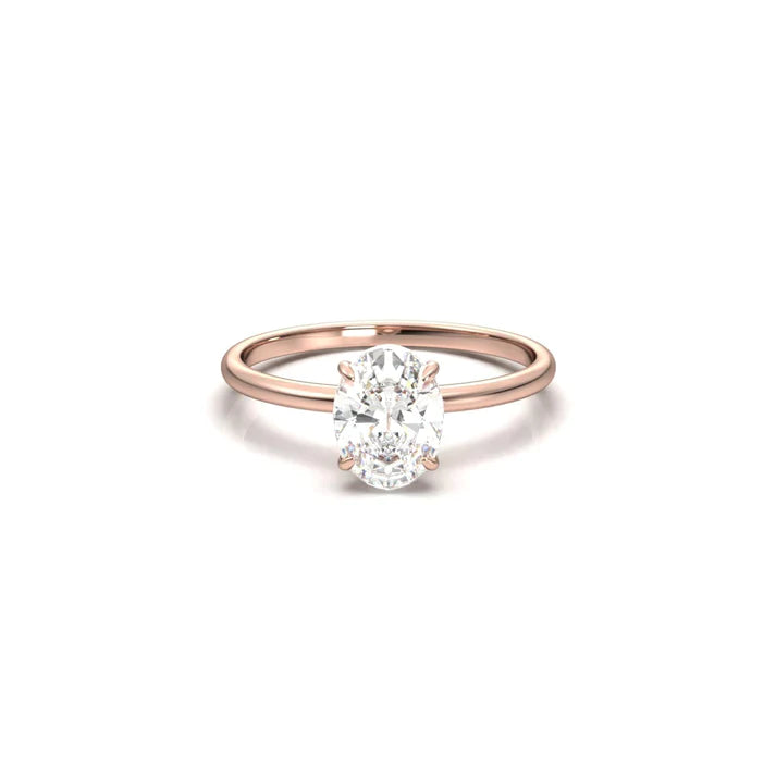 Solitaire Oval Moissanite Engagement Ring