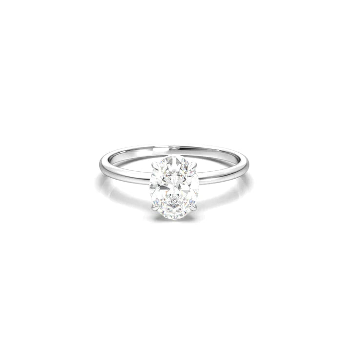 Solitaire Oval Moissanite Engagement Ring