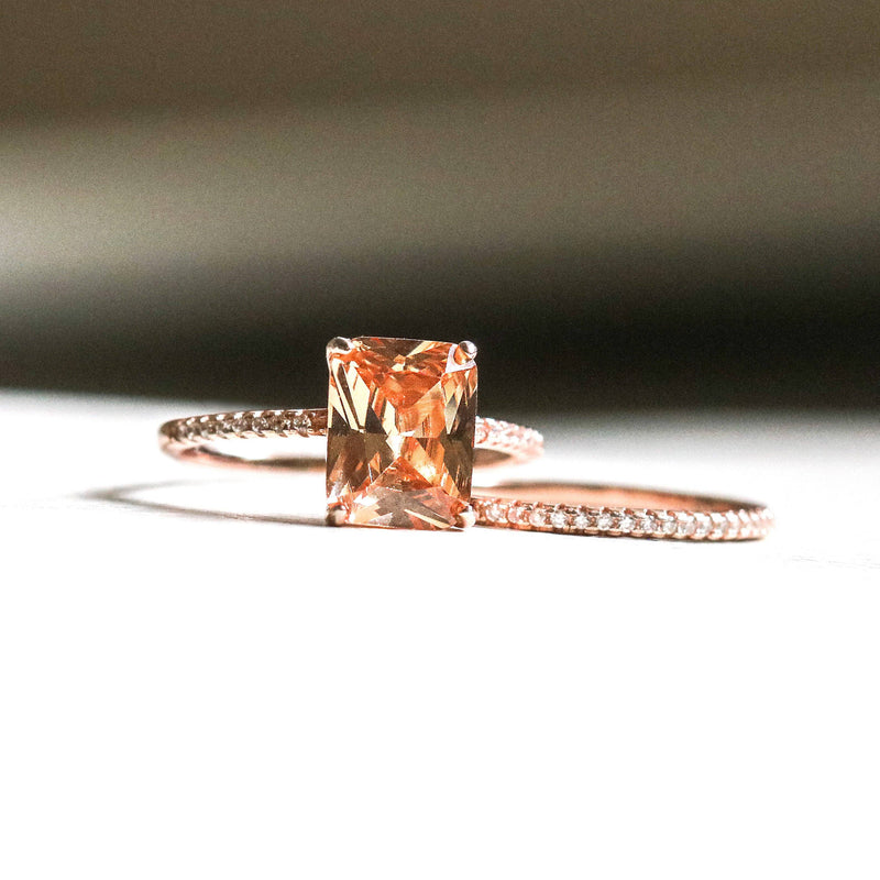 Tangerine Dreams Birthstone and Ring Band Set Gwynevere Collection