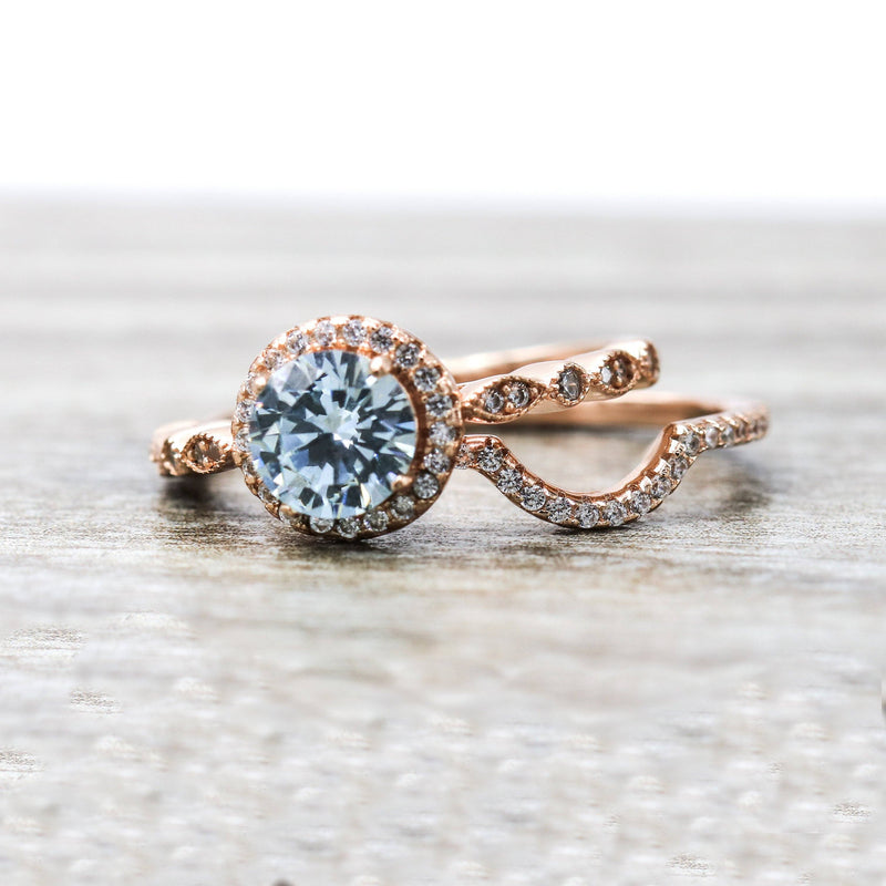 Cerulean Stardust Asura Collection  14K Solid Rose Gold