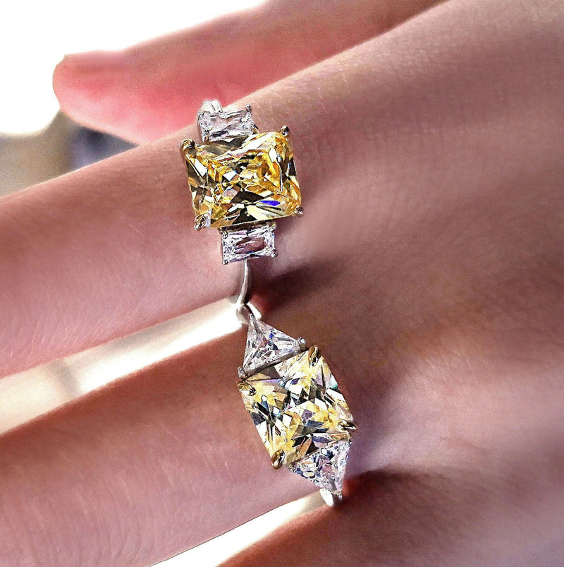 Siamese Yellow Ilium Collection  14K Solid White Gold