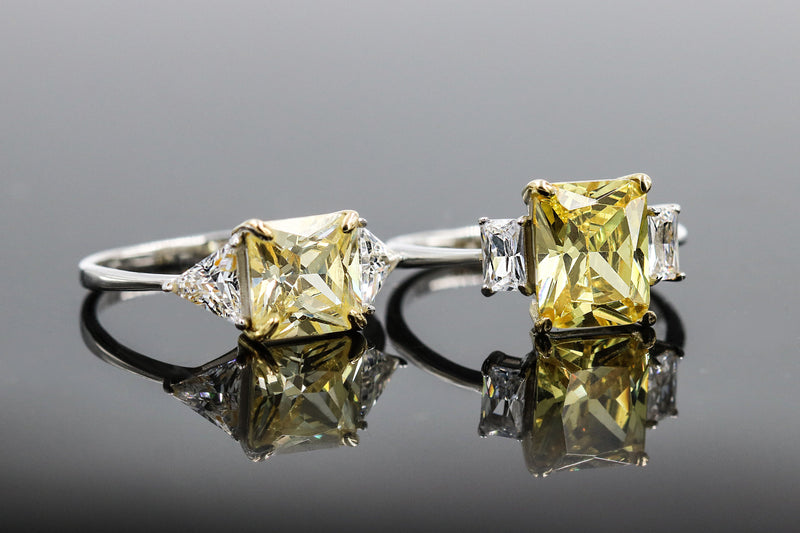 Siamese Yellow Ilium Collection  14K Solid White Gold