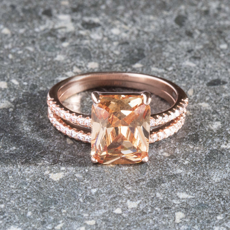 Tangerine Dreams Birthstone and Ring Band Set Gwynevere Collection